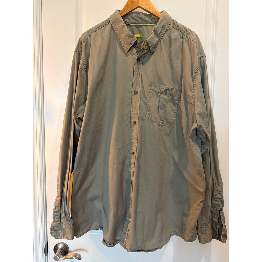 Magellan Outdoors Adventure Gear Fishing Shirt Mens 3XL Green Long Sleeve Cotton